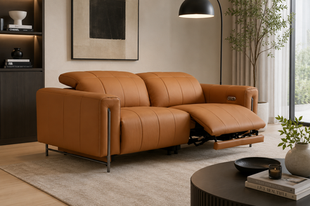 'Coming Soon' LEO Leather Sofa Dual Power Recliner