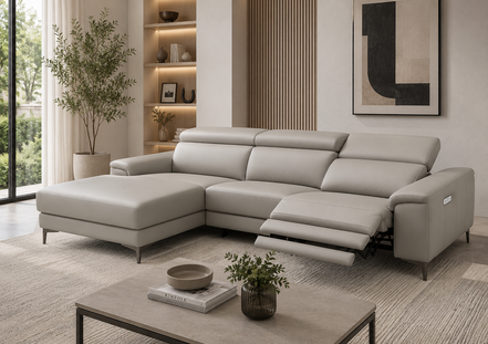 SUMMIT Leather Sofa w/ Left Chaise