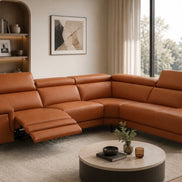 LORENZO Leather Power Reclining Sectional