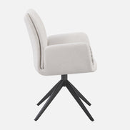 AMY Swivel Dining Chair in Grey Fabric
