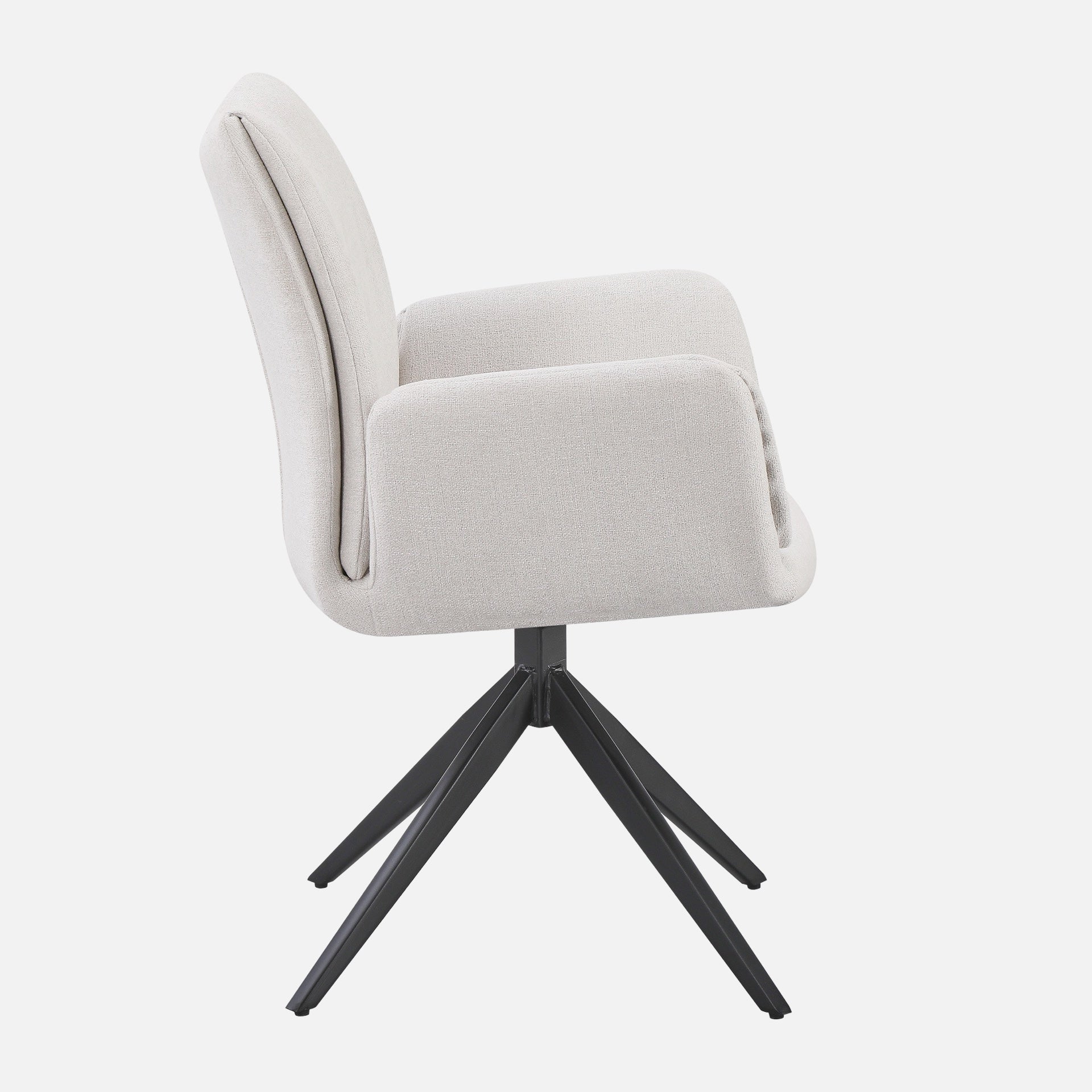 AMY Swivel Dining Chair in Grey Fabric