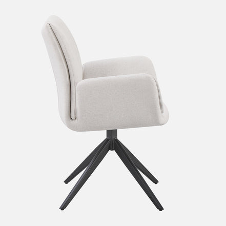 AMY Swivel Dining Chair in Grey Fabric