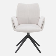 AMY Swivel Dining Chair in Grey Fabric