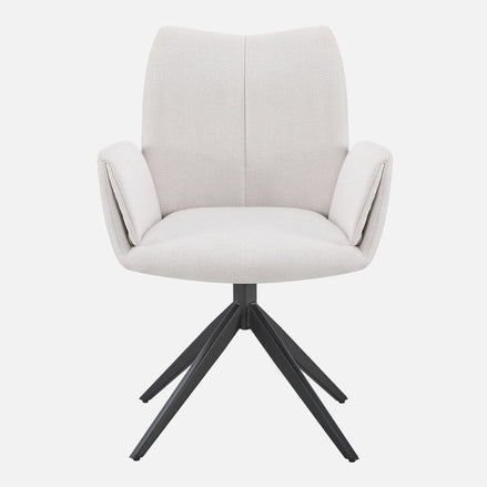 AMY Swivel Dining Chair in Grey Fabric