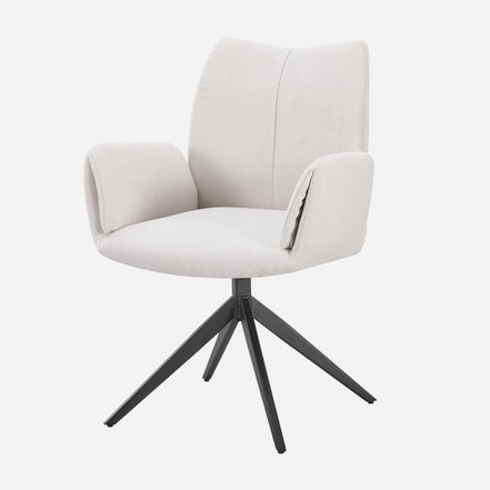 AMY Swivel Dining Chair in Grey Fabric
