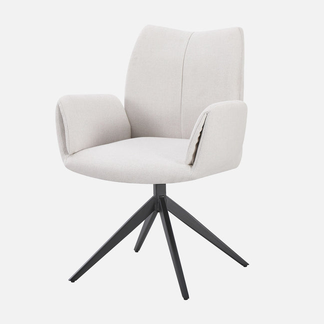 AMY Swivel Dining Chair in Grey Fabric