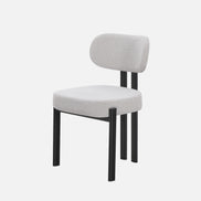 OLIVIA Dining Chair Black in Grey Fabric