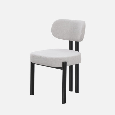 OLIVIA Dining Chair Black in Grey Fabric