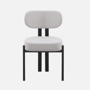 OLIVIA Dining Chair Black in Grey Fabric