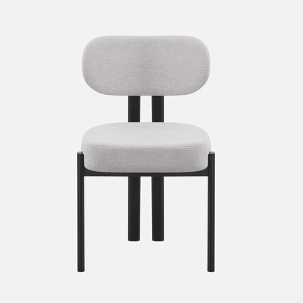 OLIVIA Dining Chair Black in Grey Fabric