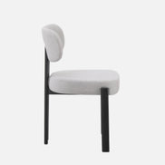 OLIVIA Dining Chair Black in Grey Fabric