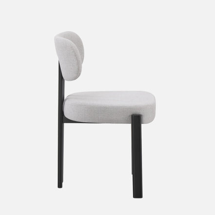 OLIVIA Dining Chair Black in Grey Fabric
