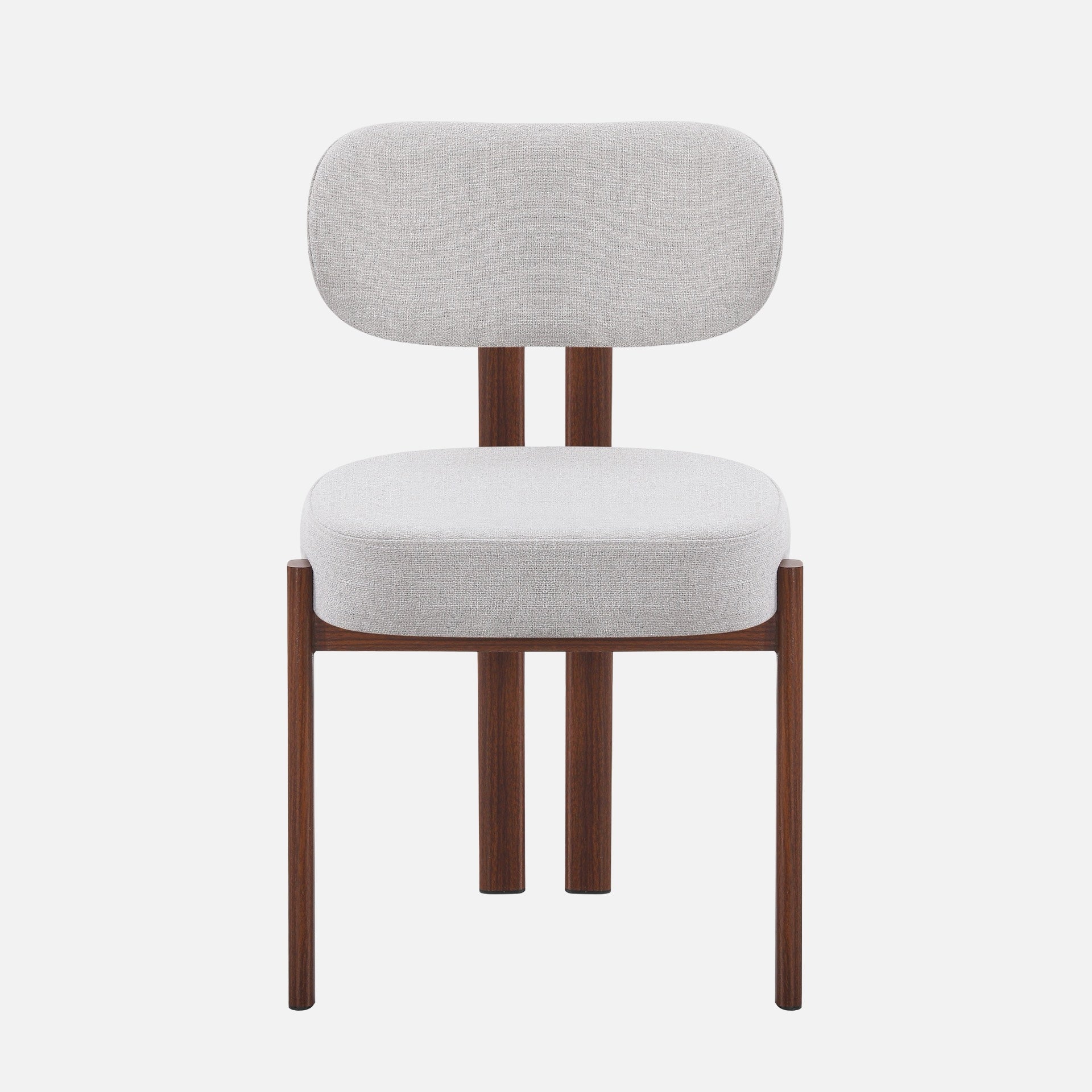 OLIVIA Dining Chair Walnut in Grey Fabric