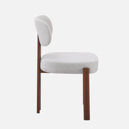 OLIVIA Dining Chair Walnut in Grey Fabric
