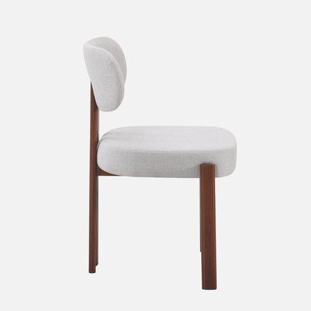 OLIVIA Dining Chair Walnut in Grey Fabric